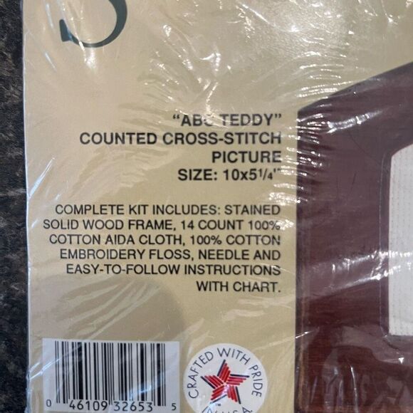 Vintage ABC Teddy Bears Cross Stitch Kit by Bucilla, Country Frame Collection - Picture 3 of 5